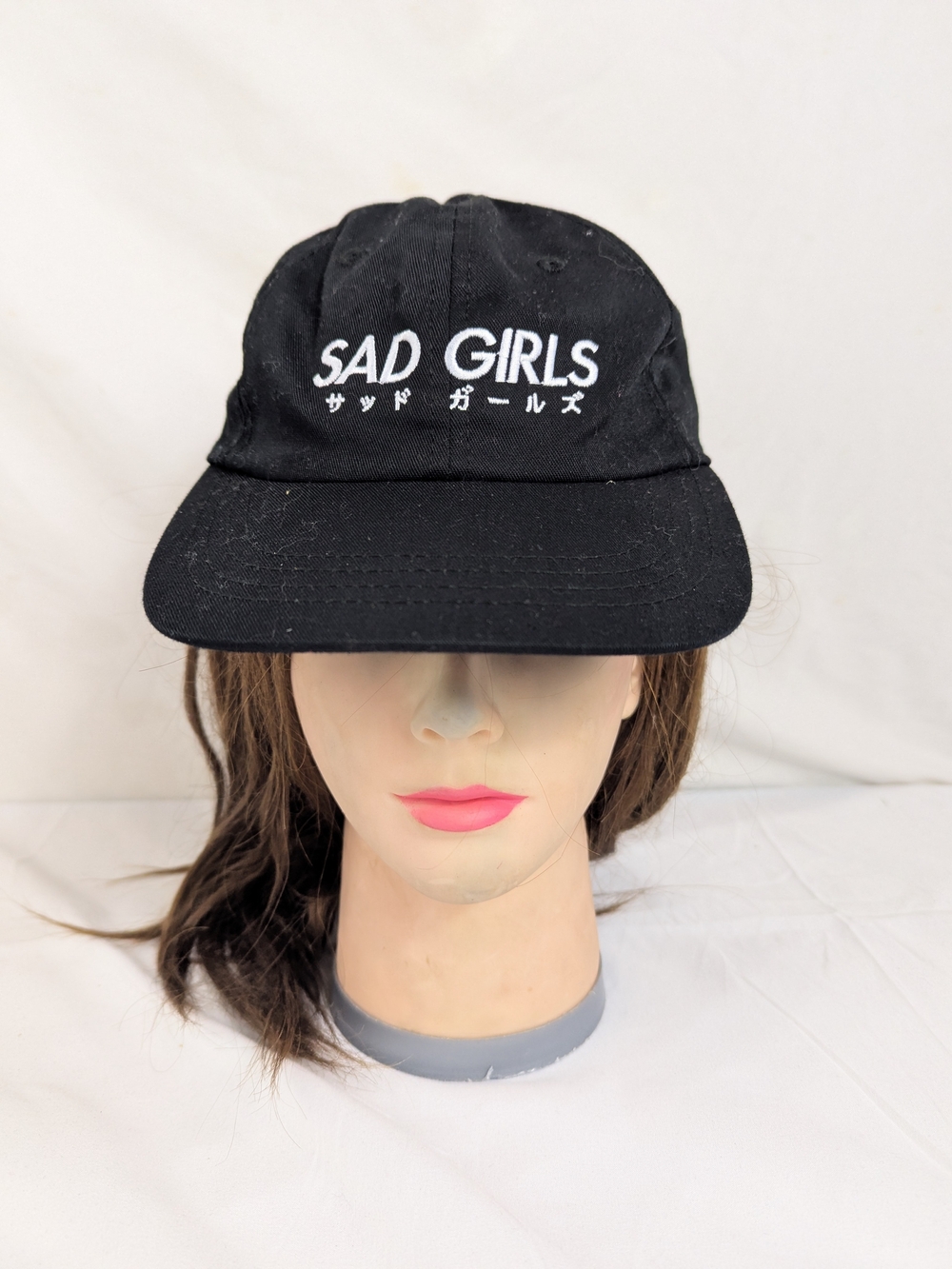 Sad Girls Black Embroidered Baseball Cap Adjustable Strap